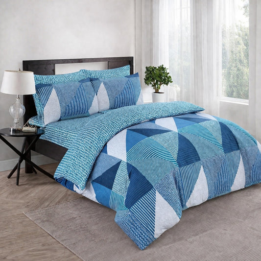 Pure Linen Printed Cotton Bedsheet Set – (3 Pcs)