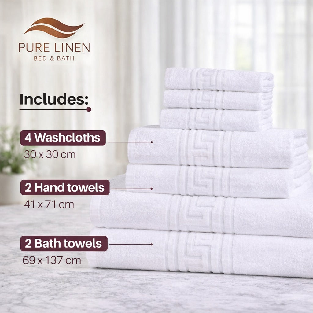 Pure Linen Cotton Towel Pack of 8