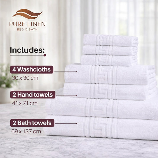 Pure Linen Cotton Towel Pack of 8