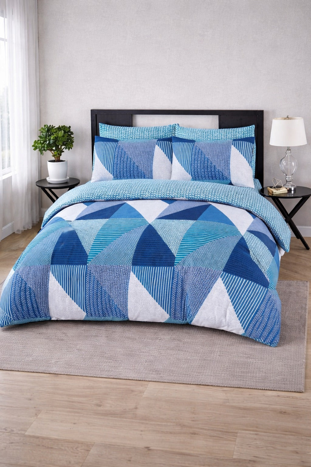 Pure Linen Printed Cotton Bedsheet Set – (3 Pcs)