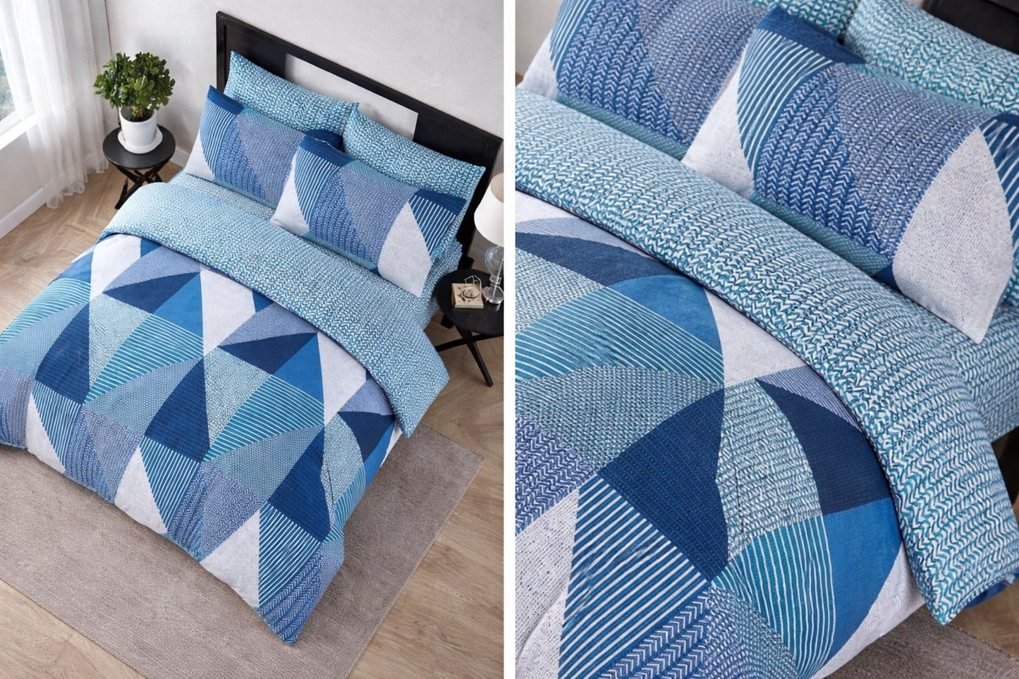 Pure Linen Printed Cotton Bedsheet Set – (3 Pcs)